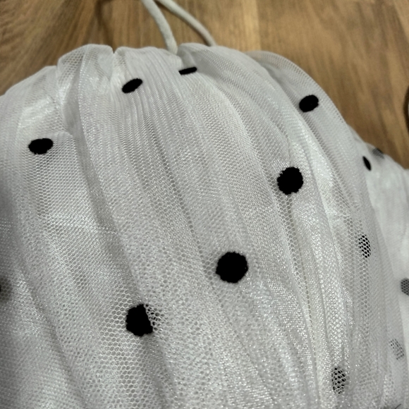 Deb Black & White Velvet Lace Lolita Mini Dress - Picture 2 of 6